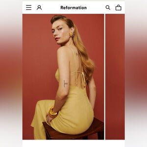 Reformation Malibu linen midi dress size 6